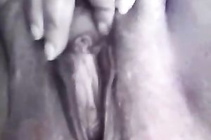 Mature woman fingering hirsute cookie in amateur movie