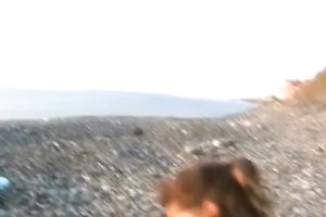Slutty and ribald bitch and her boyfriend have a great journey