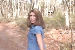 Dark haired usual lascivious babe assented to blow my buddy right in the park