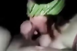 Blindfolded rather pale and chubby brunette hair nympho sucked my buddy