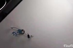 My chunky slutty wife is making love to my weenie with her hungry face hole on camera