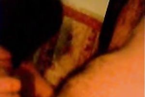 Dark haired all natural Indian blowlerina sucks captivating sloppy ramrod