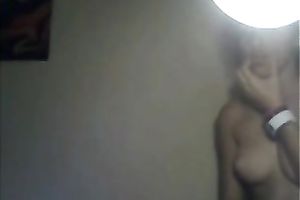 Cute latin babe legal age teenager in her bedroom exposes her furry slit