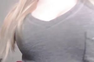 Cute non-professional livecam sweetie got rid of her underware to show taut milk cans