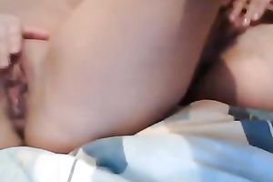 Rubbing my constricted teeny wet crack in team with my girlfriend on web camera
