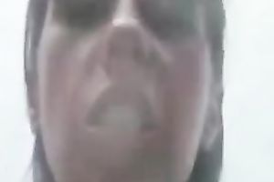 Milf plays with her sexy and big mangos squeezing 'em on camera