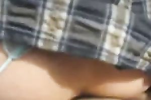 The hawt lace pants of my girlfriend turned me on outdoors