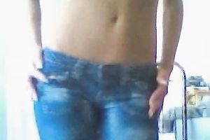 Slim and hawt model legal age teenager babe on cam stripteasing