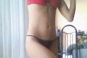 Slim and hawt model legal age teenager babe on cam stripteasing