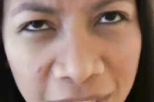 Skinny exotic Asian brunette hair on the POV livecam vid giving head