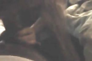 Trashy white wench engulfing large dark schlong deepthroat