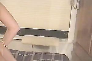 Hot classic brunette hair blows weenie and rides it on top