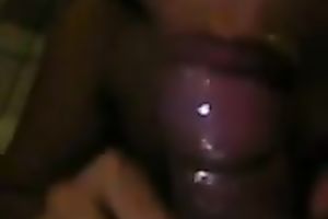 Ebony neighborhood whore slurps on my dark cum taking a mouthful