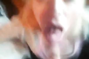 Divine blonde hottie gives deepthroat to my sturdy wang