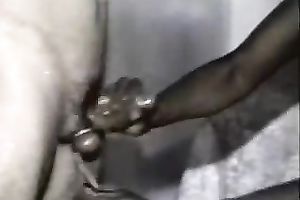 Somalian ebon whore jacks off my bounded dick