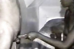 Somalian ebon whore jacks off my bounded dick