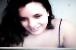 Palatable brunette legal age teenager receives stripped for me on cam