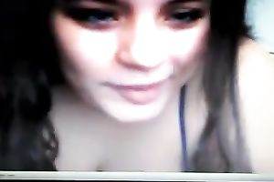 Palatable brunette legal age teenager receives stripped for me on cam