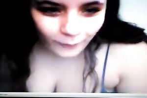 Palatable brunette legal age teenager receives stripped for me on cam