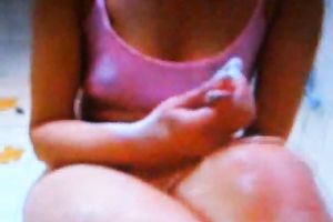 My beautiful Married slut in the baths shaving her snatch on cam