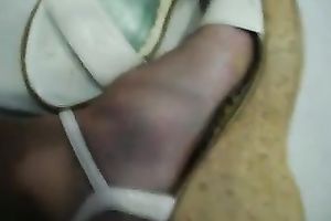 My wifey craves me to cum on her hot white sandals