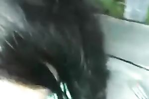 Brunette cheap bitch provides my beefy buddy's large 10-Pounder with BJ