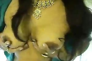 Busty and hawt Indian wifey puts shlong betwixt her scones