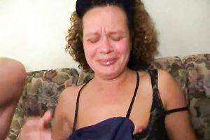 Shameless hirsute haired wife takes giant load on her gorgeous face