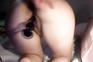 Amateur nerdy dark haired nympho had a marital-device poked right in her slit