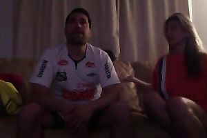Brazilian playgirl jointly with her boyfriend having joy on livecam