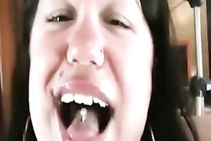 Dark haired pale and enchanting girlie of mine teases my cock with joy