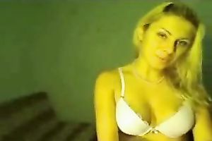 Divine blond college playgirl acquires in nature's garb for me on Skype chat