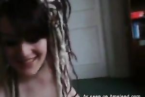 My beautiful and busty dark brown legal age teenager GF on her knees fascinating me