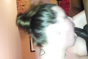 Ugly fattie sucks my dark manhood in hot POV movie scene