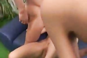 Curvy redhead accountant hottie from my work receives double teamed