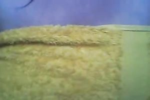 Bosomy slut strokes her milky tits and bald punani with manicured fingers