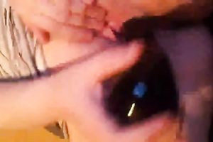 I have a fun playing with my fake penis in front of the web camera