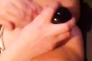 I have a fun playing with my fake penis in front of the web camera