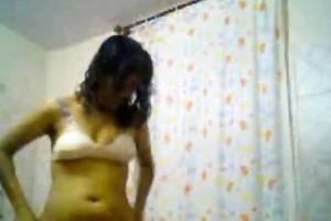 Indian dilettante college white wife filmed on cam in the washroom