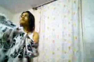 Indian dilettante college white wife filmed on cam in the washroom