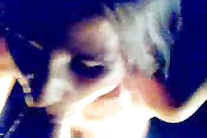 Skinny Bulgarian brunette hair giving me head in the black