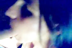 Skinny Bulgarian brunette hair giving me head in the black