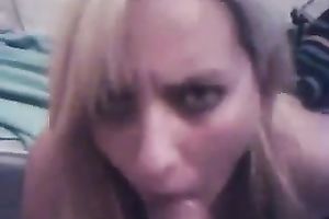 Wondrous cum hungry blonde housewife provided my powerful schlong with BJ