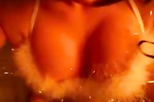 Bought my sexy brunette hair chick a precious white watch throughout night gown