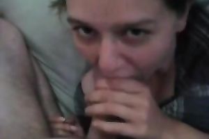 My pleasant playgirl sucks my weiner untill it explodes with cock juice on her face