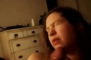 Flawless Caucasian amateur wife engulfing giant black dong deepthroat