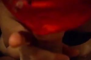 Blindfolded doxy sucks my powerful shlong like a real pro