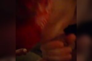 Blindfolded doxy sucks my powerful shlong like a real pro