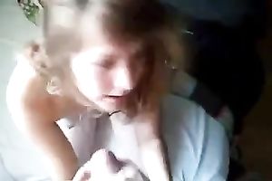 Wondrous all natural and quite pale GF of my buddy sucks my jock