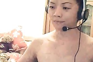 Cute non-professional Asian legal age teenager flashes her bazookas on camera